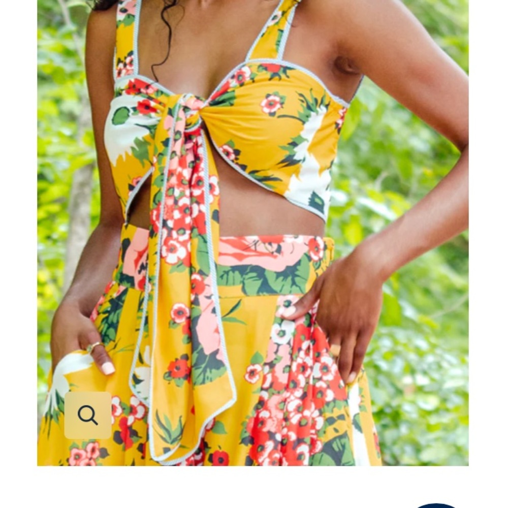 CHEN BURKETT GARDEN BANDEAU TOP